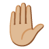 Gehobene Hand: mittelheller Hautton :raised_hand_tone2: ✋🏼
